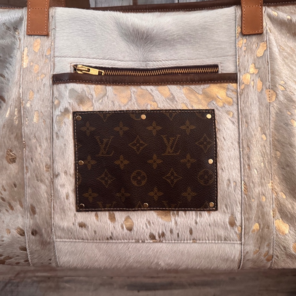Cowhide and leather with LV Bag